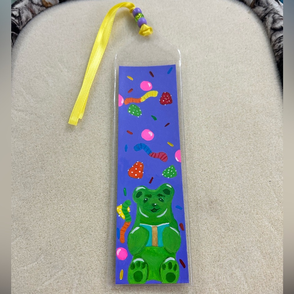Hand Crafted painted Gummy bear bookmark